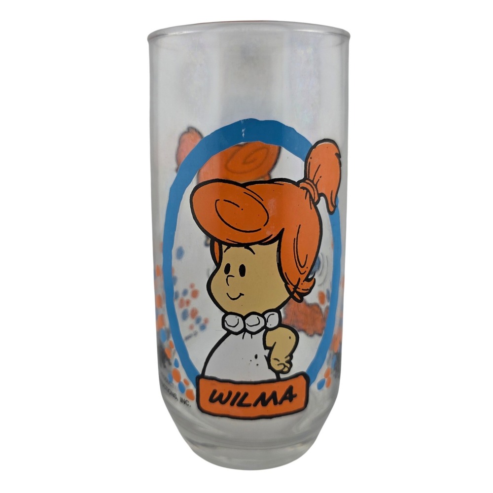 Pizza Hut Flintstone Kids‎ Wilma 1986 Collector Glass Vintage Fair